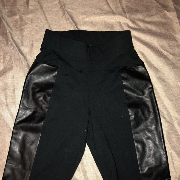 Duo Toned Faux Leather Leggings - Picture 3 of 7